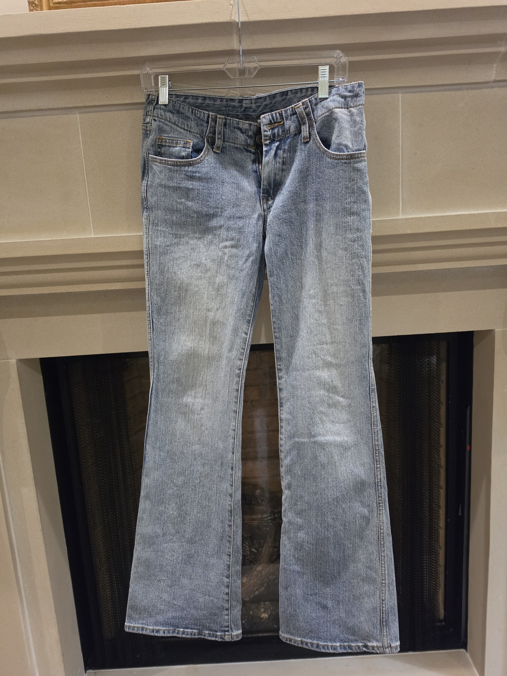 Light Blue Low Rise Jeans for Women - Classic Wide Leg